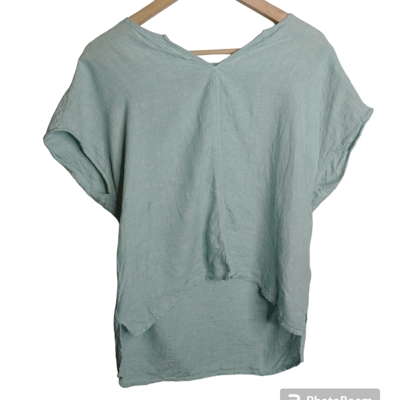 ☀️Tahari Linen Green Tunic, size M - Picture 1 of 6
